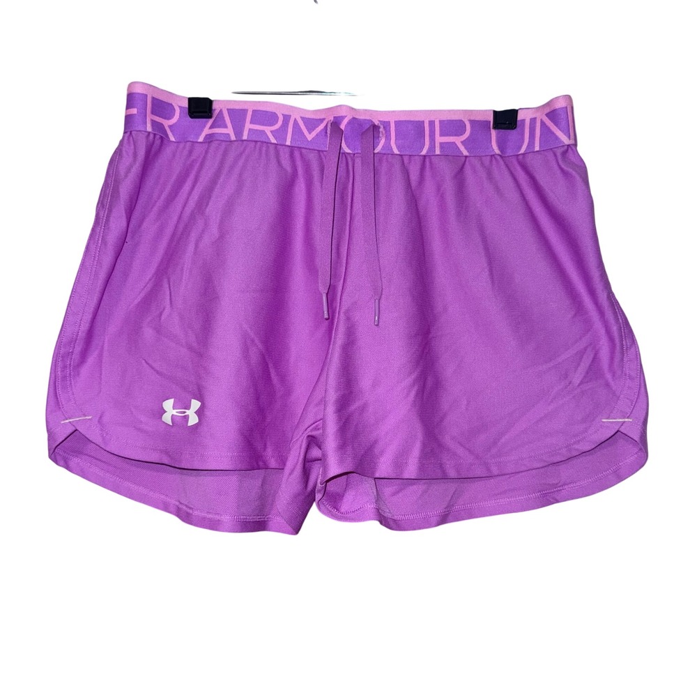 Under Armour Play Up Shorts Womens Small Purple HeatGear Performance Polyester